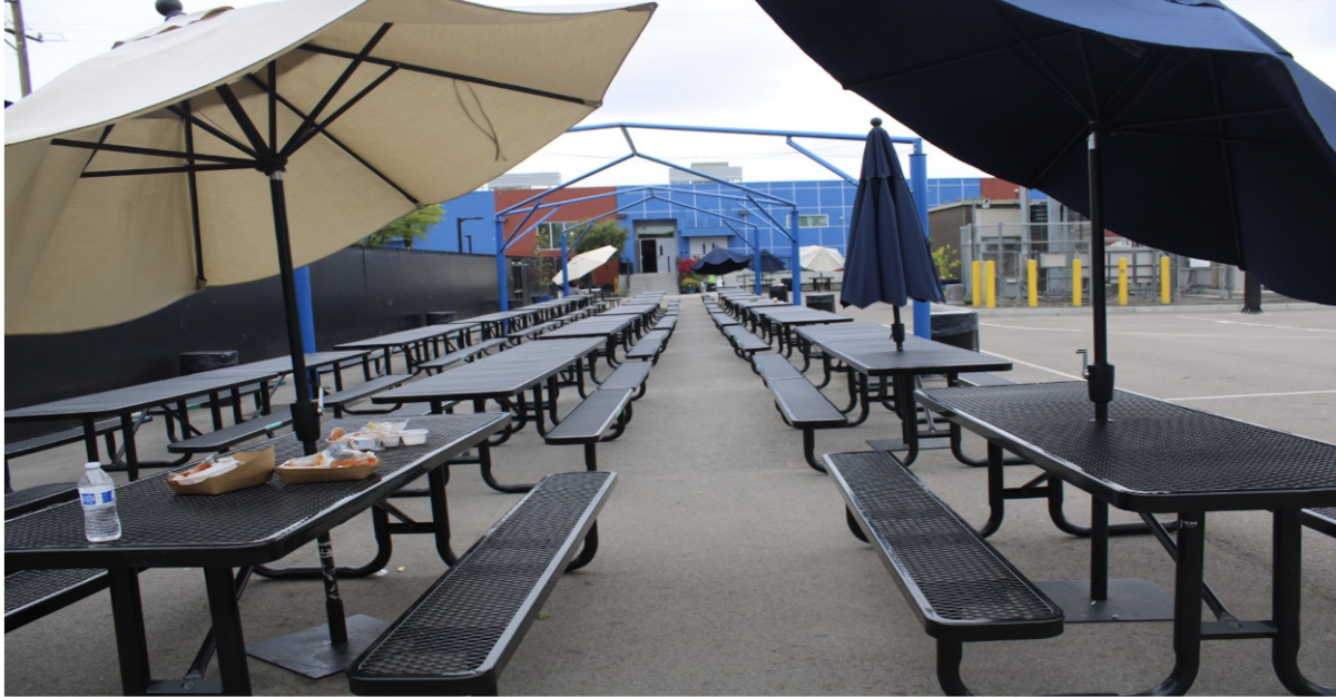 Animo Pat Brown lunch tables switched from vertical to horizontal